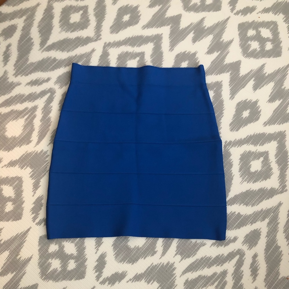 BCBG blue bandage skirt